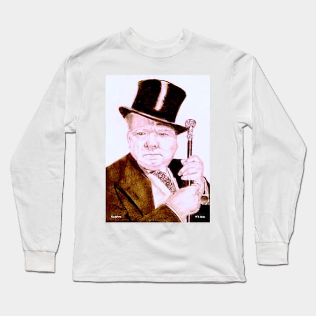 W C Fields (Comedian) Long Sleeve T-Shirt by AllansArts